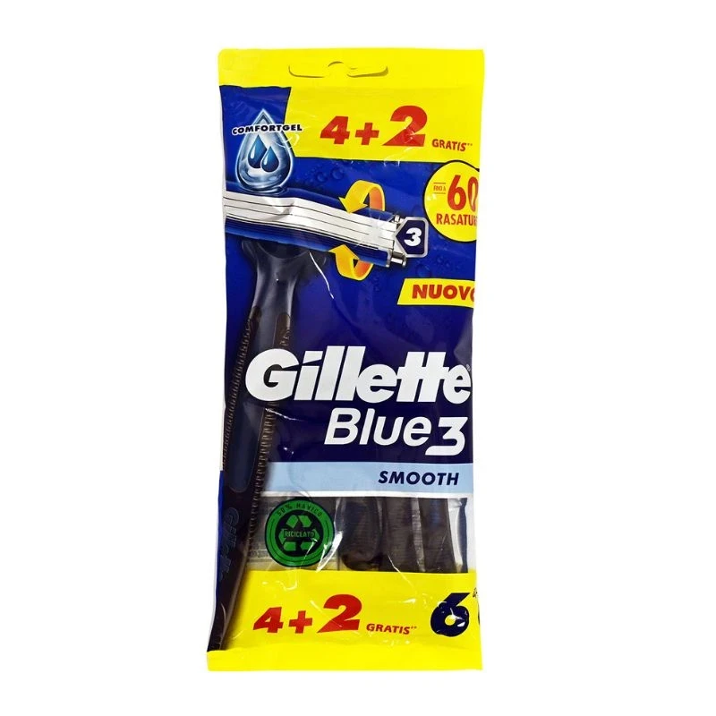 самобръсначка Gillette Blu 3 smooth глава с 3 ножчета 4+2=6бр самобръсначки