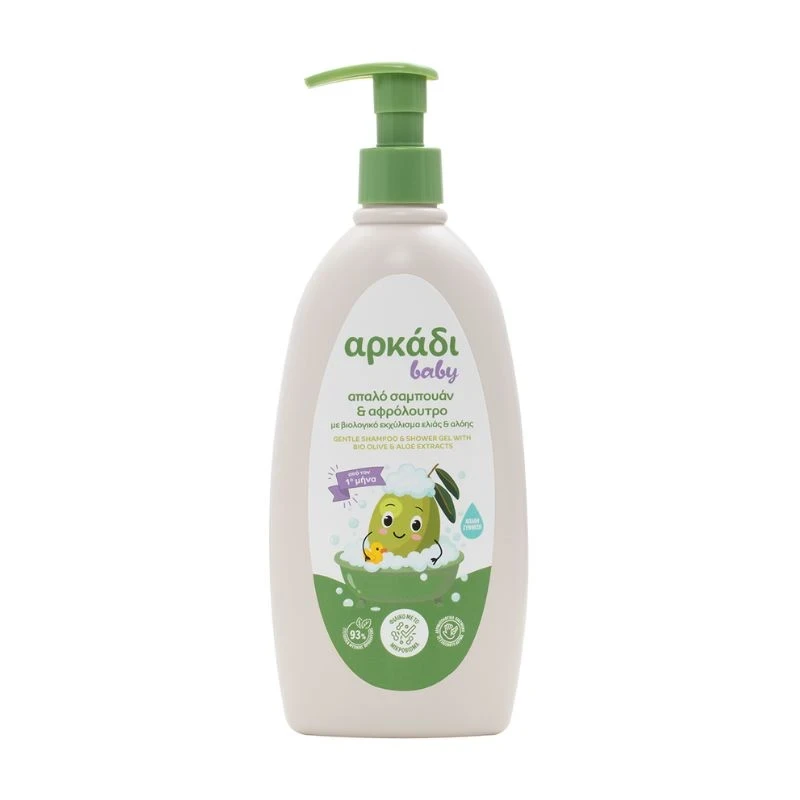 шампоан/душ гел Arkadi Baby Bio olive and Aloe Extract с Био зехтин и екстракт от алое 480мл