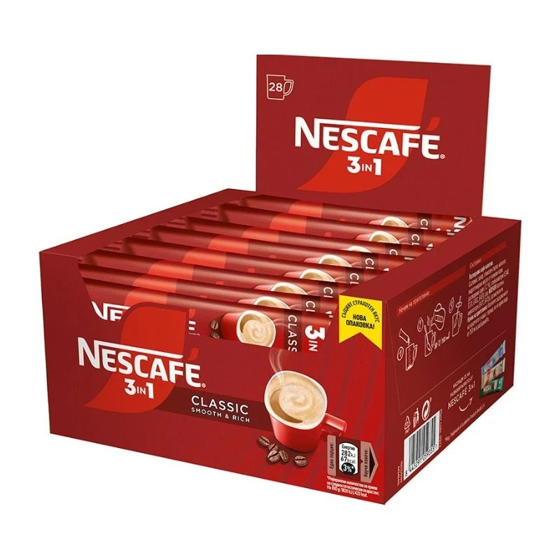 кафе Nescafe 3в1 кутия 28бр по 15гр