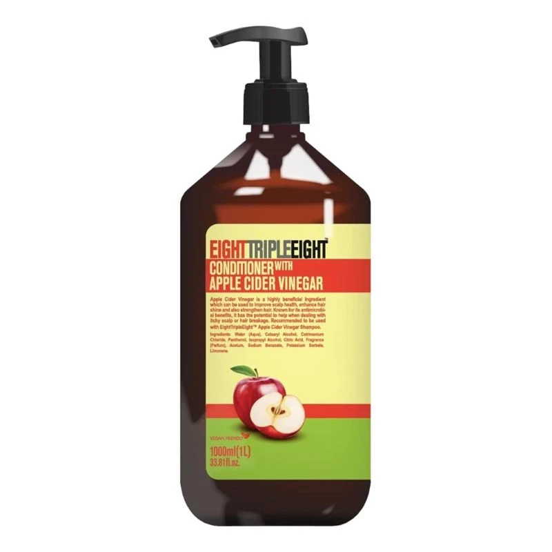 балсам EightTripleEight Apple Cider Vinegar с ябълков оцет за блясък и здраве на скалпа 1л помпа