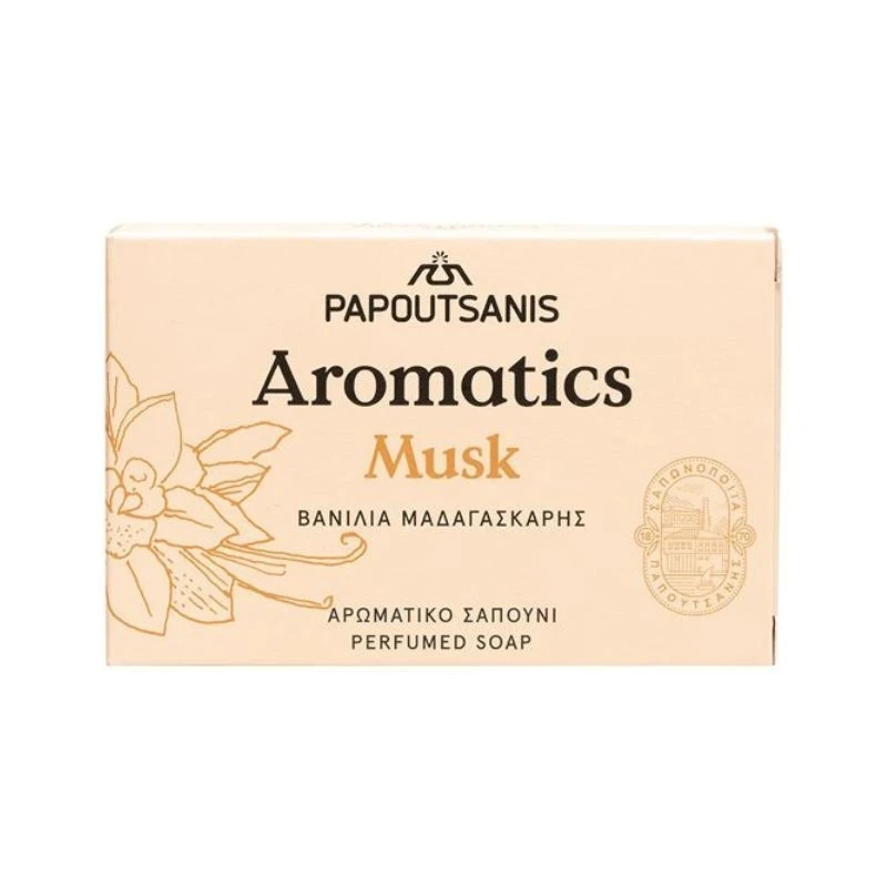сапун Papoutsanis Aromatics Musk мадагаскарска ванилия усещане за удоволствие и благополучие 100гр