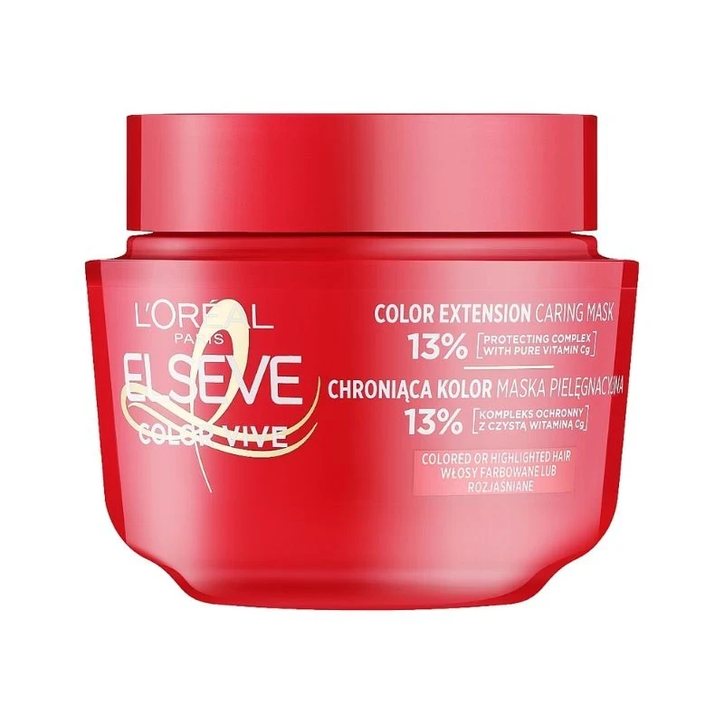 маска коса Loreal Paris Elvive Color Vive с червен божур и UV филтри за боядисана коса 300мл