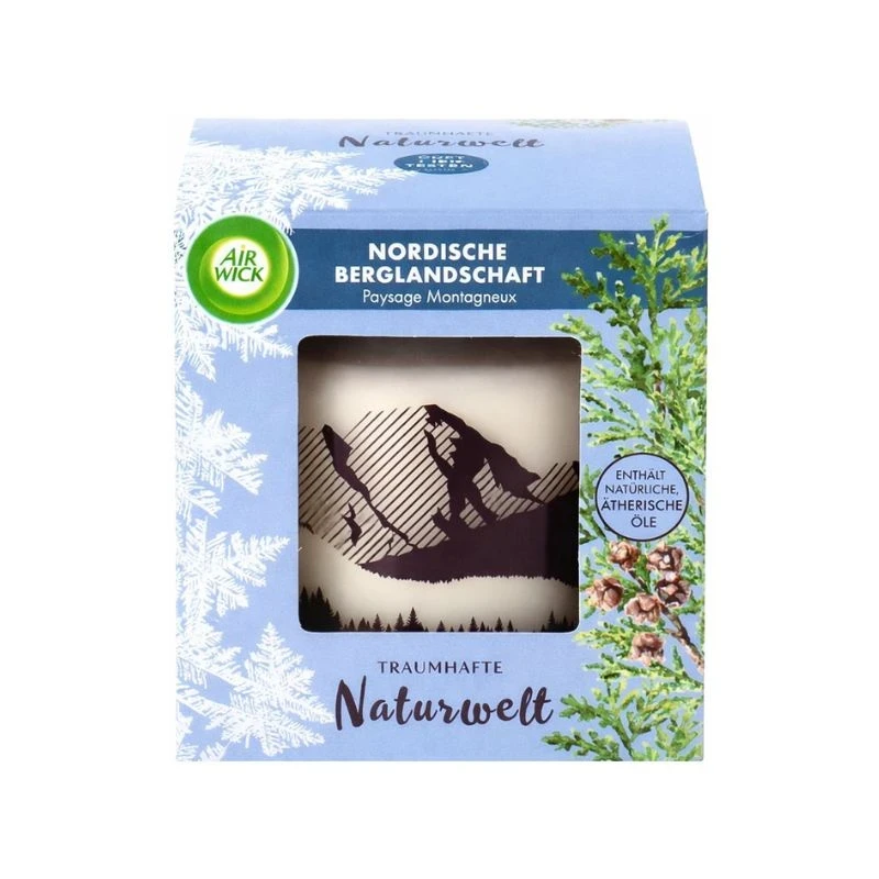 свещ Air Wick Nordic Mountain Landscape северна планинска природа с натурални етерични м-ла 216гр