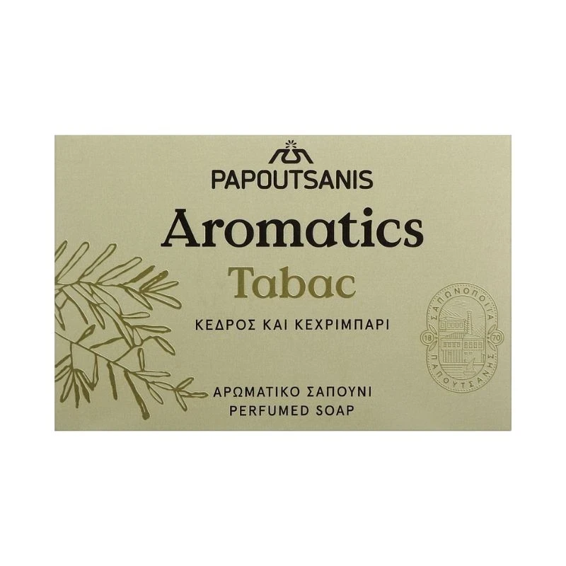 сапун Papoutsanis Aromatics Tabac нотки на кедър и амбра мъжкa свежест подхранва 100гр