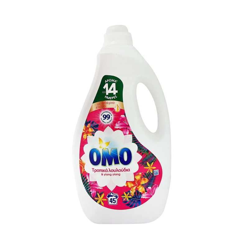 течен прах Omo Tropical Flowers and Ylang Ylang универсал 45пр 2.25л