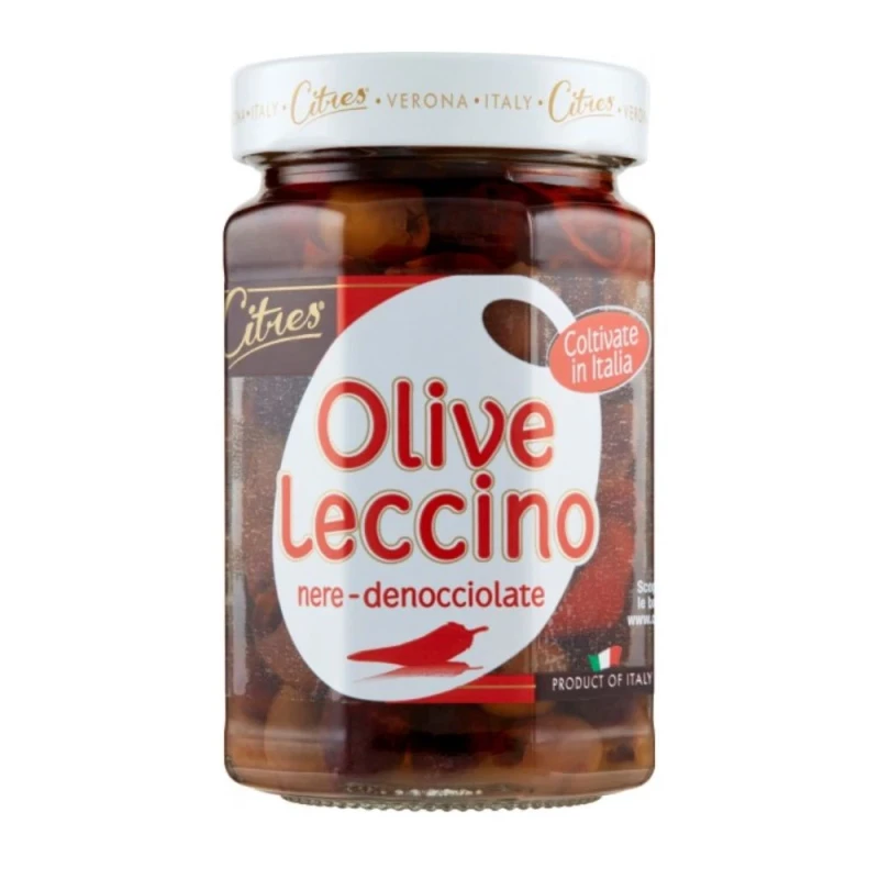 м-ни Citres Leccino nere-snocciolate Piccanti 285гр черни без кост. леко пикантни