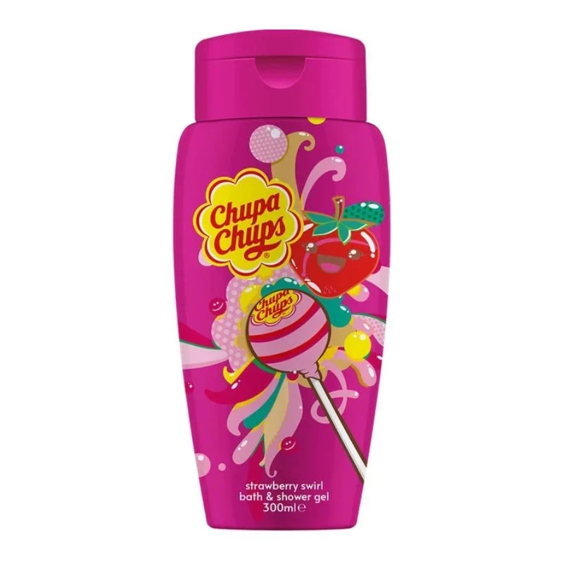 душ гел Chupa Chups Strawberry Swirl гел за вана и душ ягодово завихряне 300мл