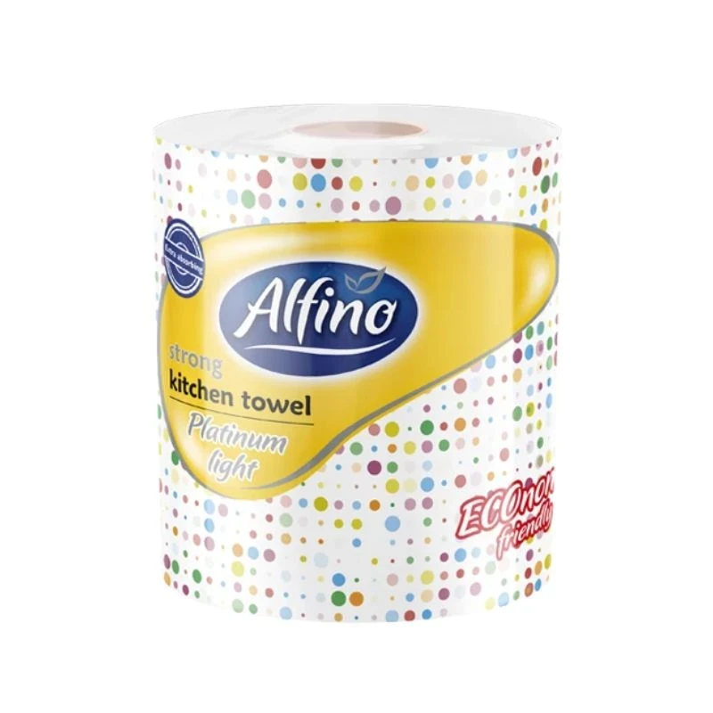 кухненска хартия Alfino Platinum Light 100пр целуозна 270гр 2 пластова 111 къса 22х25.5