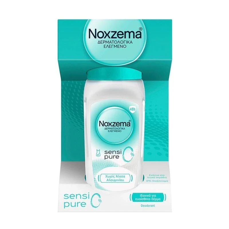 рол-он дезодорант Noxzema Sensi Pure 0пр 48h дамски, без алуминиеви соли 50мл