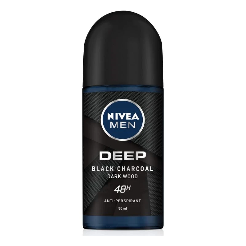 рол-он дезодорант Nivea men Deep Black Charcoal dark wood 72h 50мл