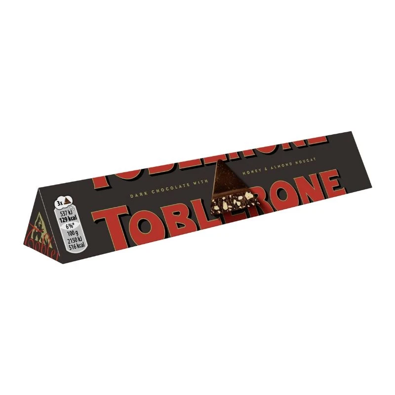 шоколад Toblerone Dark Chocolate черен с мед и бадемова нуга 100гр GR