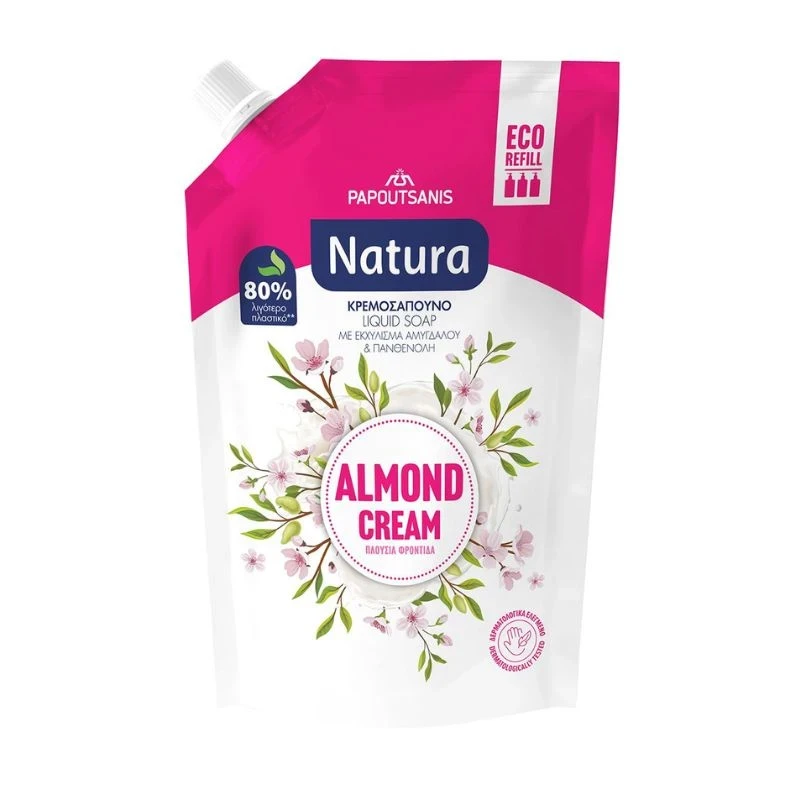 течен сапун Natura Almond Cream бадемов крем 750мл пълнител
