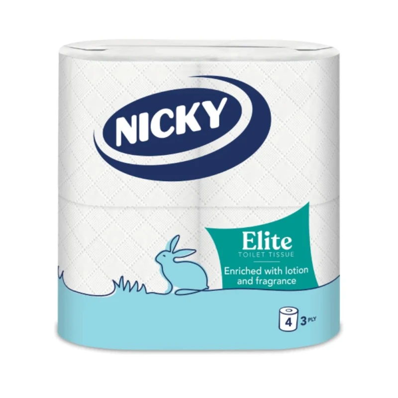 хартия тоалетна NICKY ELITE 4 рола 3 пл. 440гр 170 къса