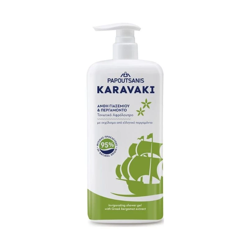 душ гел Karavaki Jasmine and Bergamot жасмин и бергамот ободряващ 750мл помпа