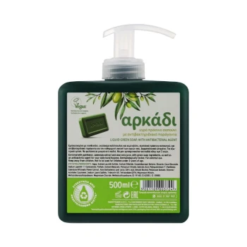 Снимка на течен сапун Arkadi Green Antibacterial зелен антибактериален с алое 500мл помпа