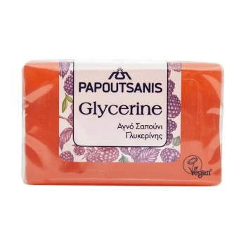 Снимка на сапун Papoutsanis Glycerine red Vegan чист глицеринов сапун с аромат на пръски горски плодове 125гр