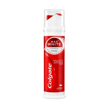 Снимка на паста за зъби Colgate Max White Luminous максимално бяло 100мл помпа