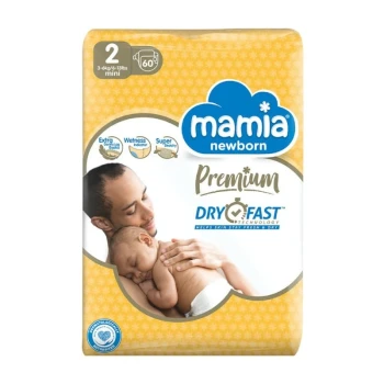 Снимка на памперс Mamia Newborn 2 3-6кг 60бр