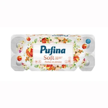 Снимка на хартия тоалетна PUFINA SOFT 10 рола 2 пластова PEACH праскова