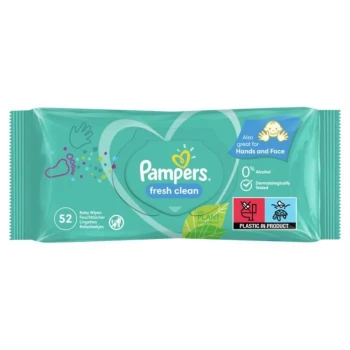 Снимка на мокри кърпи PAMPERS 52бр