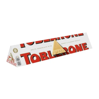 Снимка на шоколад Toblerone White Chocolate бял шоколад с  мед и бадемова нуга 100гр GR