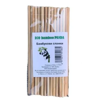 Снимка на сламки ECO BAMBO PANDA бамбукови 100пр. 50бр