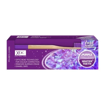 Снимка на паста за зъби XOC Xpel Purple Whitening избелваща с технология за цветова корекция + четка 100мл