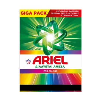 Снимка на сух прах Ariel Color цветно 75пр 4.875кг