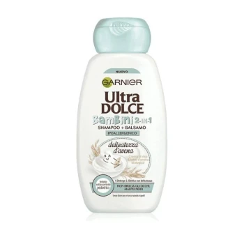 Снимка на шампоан/балсам Garnier BamBini 2in1 Delicatezza d Avena овесено и оризово мляко, почиства и разплита, дерматологично тестван 250мл