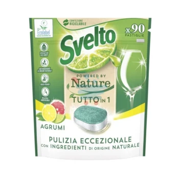 Снимка на таблетки съдомиялна Svelto Tutto in 1 с лимон и ГРЕЙПФРУТ  90 съдомиялни