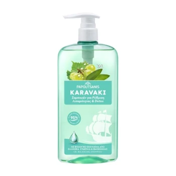 Снимка на шампоан Karavaki Oil balance and Detox балансира м-ите чрез Pirolamine, био грозде, градински чай  600мл помпа