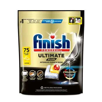 Снимка на таблетки Finish all in 1 Ultimate Plus с лимон 75бр
