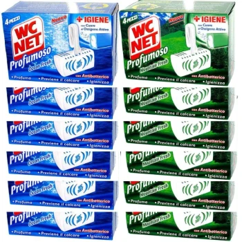 Снимка на тоалетно блокче Wc Net цял кашон (6 кутий Ocean Fresh+6 кутий Mountain Fresh) 4бр блокчета в кутия