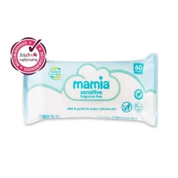 Снимка на мокри кърпи Mamia Sensitive 60бр