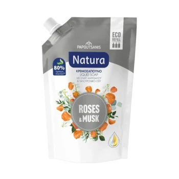 Снимка на течен сапун Natura Roses and Musk роза и бял мускус 500мл пълнител