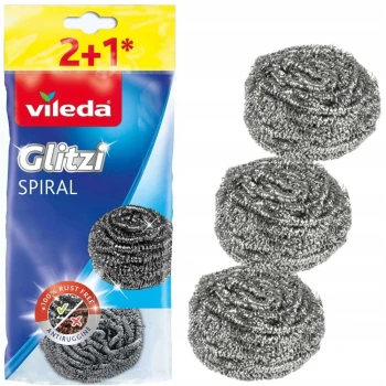 Снимка на телче Vileda Glitzy Inox неръждаема стомана 3бр