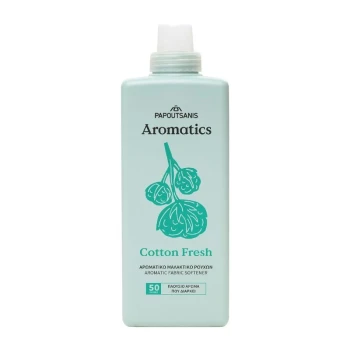 Снимка на омекотител Papoutsanis Cotton Fresh свеж памук освежаващ, чист и дълготраен аромат 50пр 1л