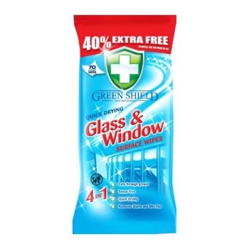 Снимка на мокри кърпи Green Shield Glass and Window 4 в 1 70бр