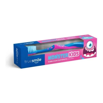 Снимка на паста за зъби TrueSmile Monster Kids Bubblegum с вкус на дъвка + четка 75мл