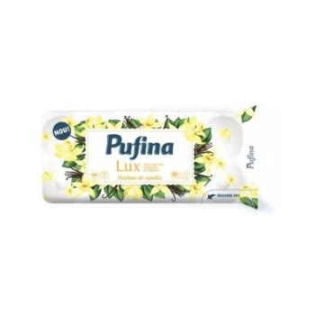 Снимка на хартия тоалетна PUFINA LUX 10 рола 3 пластова VANILE