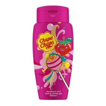 Снимка на душ гел Chupa Chups Strawberry Swirl гел за вана и душ ягодово завихряне 300мл