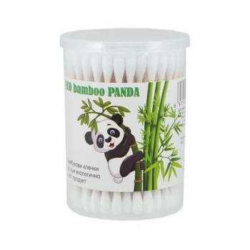 Снимка на клечки за уши Eco Bambo Panda пвц кутия 100бр бамбук