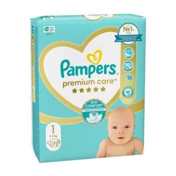 Снимка на памперс Pampers Premium Care 1 2-5кг 72бр