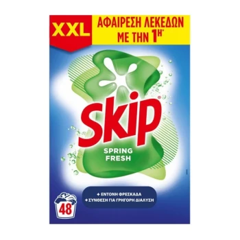 Снимка на сух прах Skip Spring Fresh пролетна свежест универсал 48пр 3.12кг 