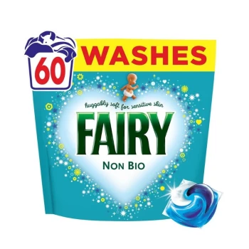 Снимка на капсули Fairy Non Bio Sensitive без ензими за чувствителна кожа бебешки универсал 60пр