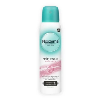 Снимка на део спрей дезодорант Noxzema Invisible Minerals Soft Care обогатен с магнезий, цинк и калций 48h 150мл