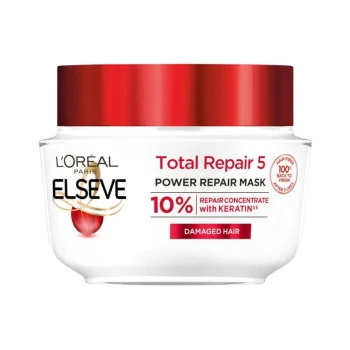 Снимка на маска коса Loreal Paris Elvive Total Repair 5 2пр реконструкционен кератин възстановяващ за увредена коса 300мл