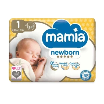 Снимка на памперс Mamia Newborn 1 2-5кг 24бр