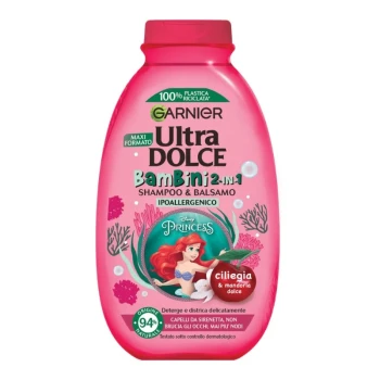Снимка на шампоан/балсам Garnier BamBini 2in1 Cilliegia череша и бадем, почиства и разплита, не пари на очите, дерматологично тестван 250мл