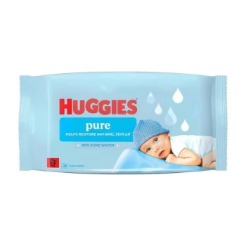 Снимка на мокри кърпи Huggies Pure с 99% чиста вода 48бр